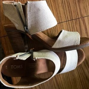 Toms Block Heel Cutout Sandals